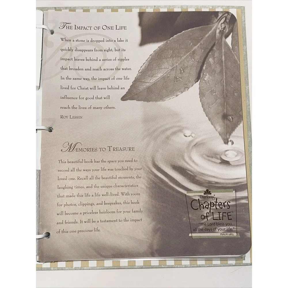 DaySpring In Loving Memory Chapters of Life Keepsake Photo Album Memory Book